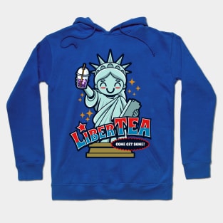 Funny Cute Kawaii Liberty Statue America Pun Meme Gift For Boba Tea Lovers Hoodie